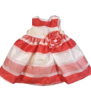 Special Occasions Coral Pink Striped Dress